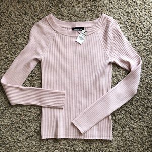 EXPRESS Pink Lightweight Ribbed Sweater SMALL
